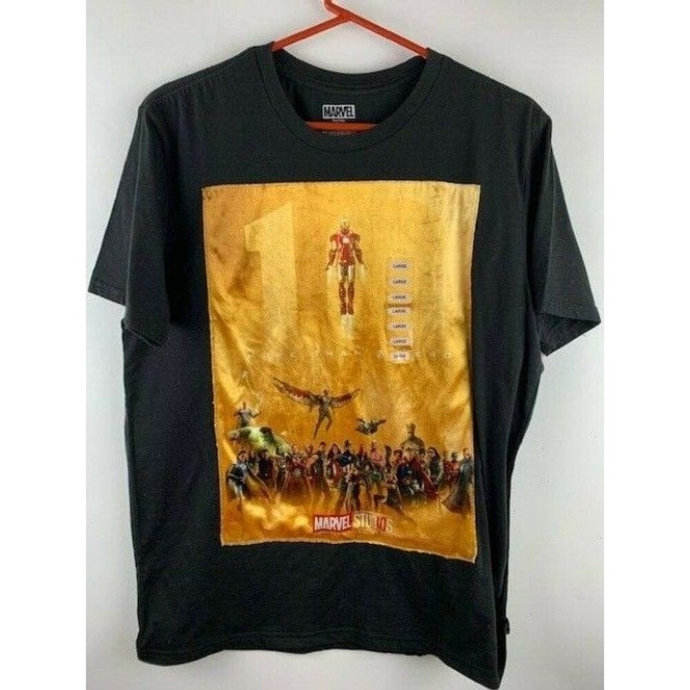 Marvel Studios Mens Size L T shirt Black Super Heros NWT